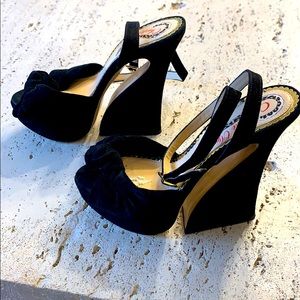 Charlotte Olympia black suede shoes
